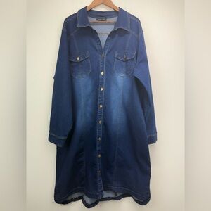 Dark Blue Denim Shirt Dress Size 3x